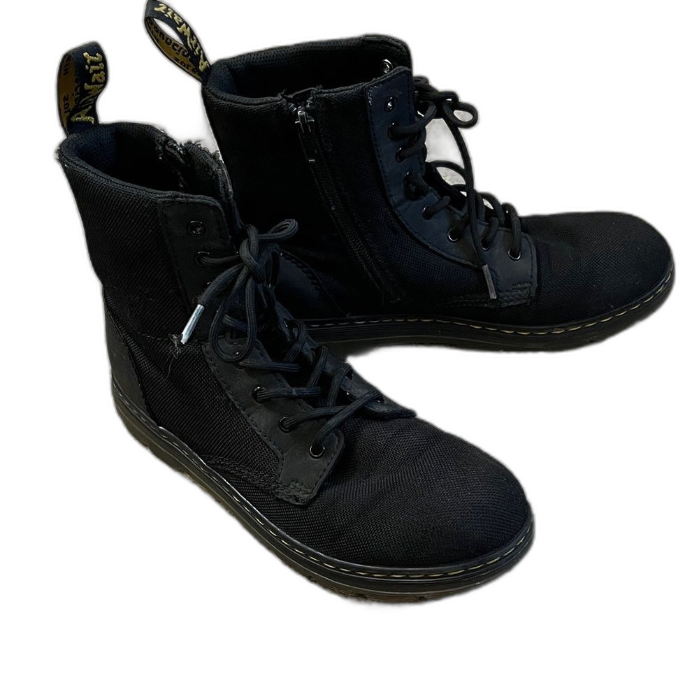 Dr. Martens Black Combs Boots Canvas Women’s 7 Men’s 6 Air Wair Bouncing Soles